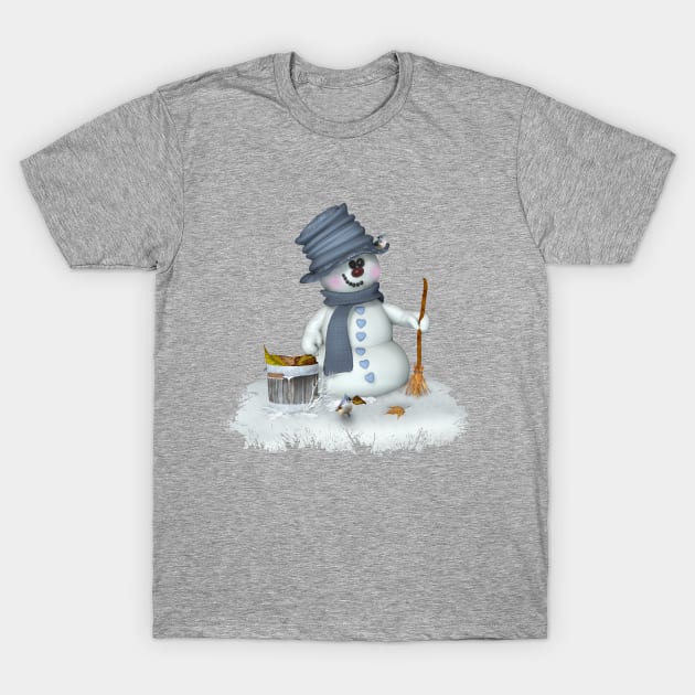 Ein Schneemann räumt auf T-Shirt by AndreaTiettje